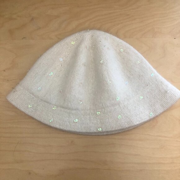 Limited Too Bucket Angora Blend Sequined Bucket Hat - Picture 3 of 4